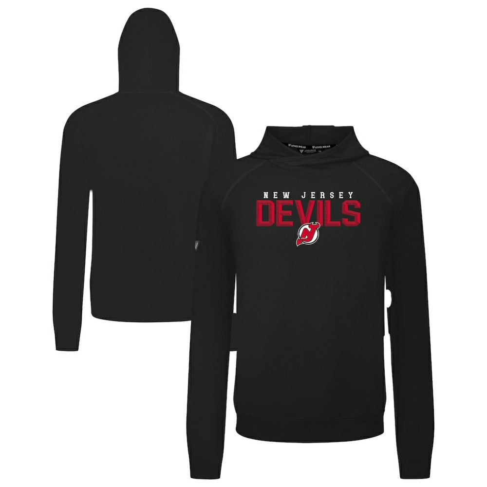 New Jersey Devils Levelwear Mandate Carve Tri-Blend Pullover Hoodie - Black | NHL discount