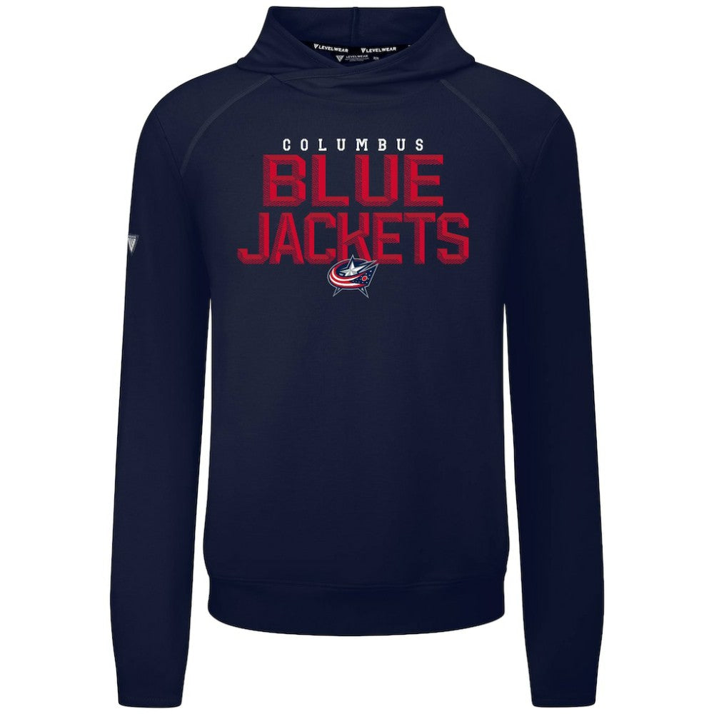 Columbus Blue Jackets Levelwear Mandate Carve Tri-Blend Pullover Hoodie - Navy | NHL Lifestyle