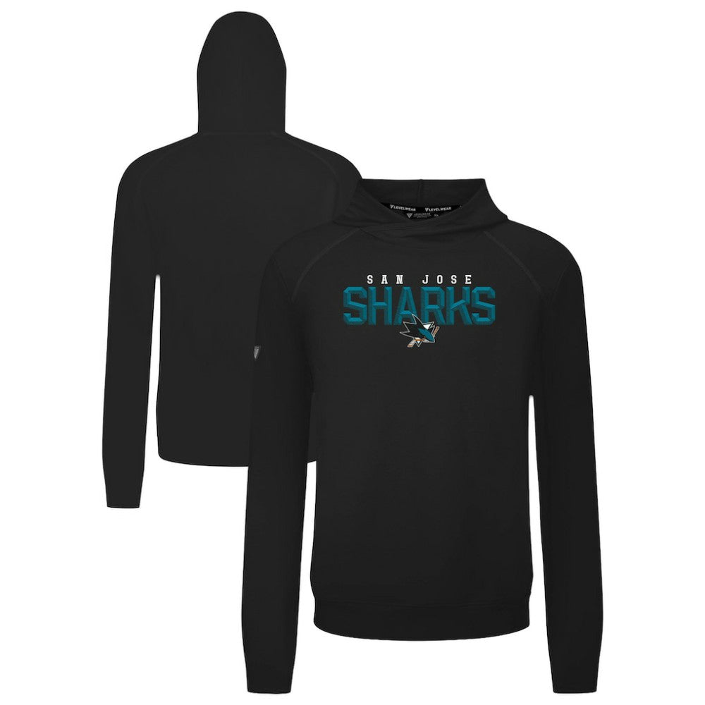 San Jose Sharks Levelwear Mandate Carve Tri-Blend Pullover Hoodie - Black | NHL Clearance