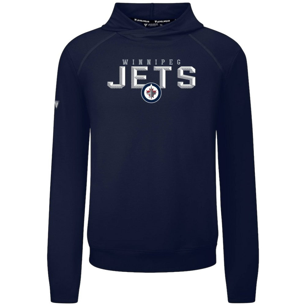 Winnipeg Jets Levelwear Mandate Carve Tri-Blend Pullover Hoodie - Navy | NHL Lifestyle