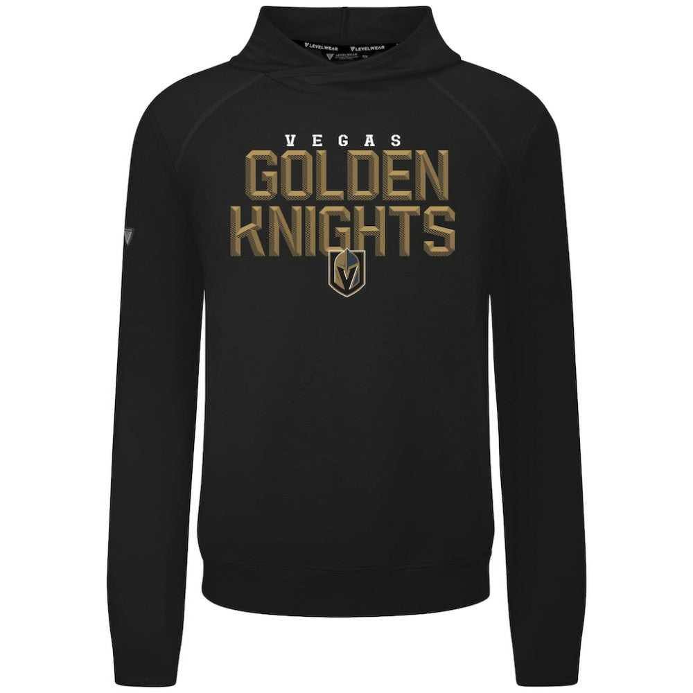 Vegas Golden Knights Levelwear Mandate Carve Tri-Blend Pullover Hoodie - Black | NHL Clearance