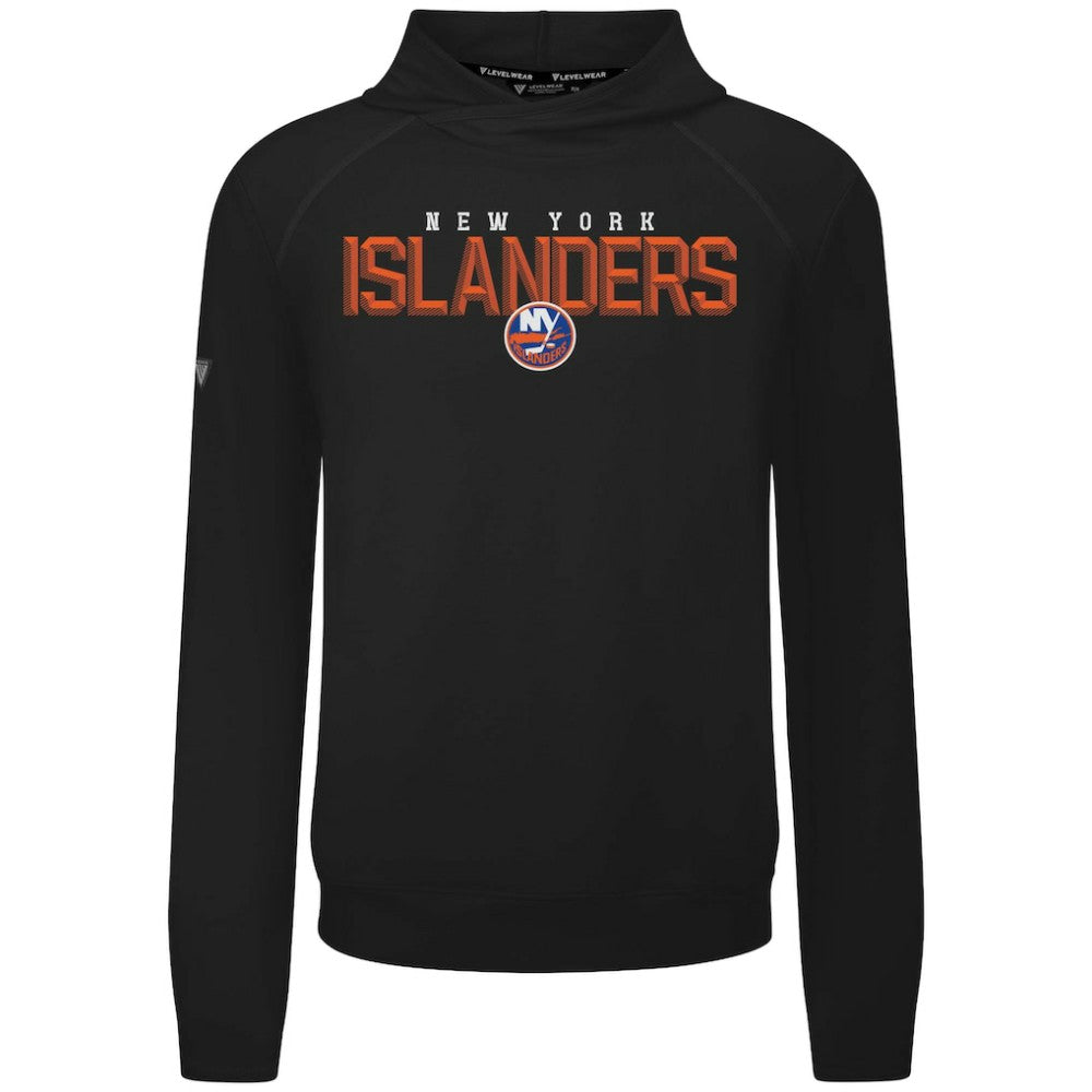New York Islanders Levelwear Mandate Carve Tri-Blend Pullover Hoodie - Black | NHL Lifestyle