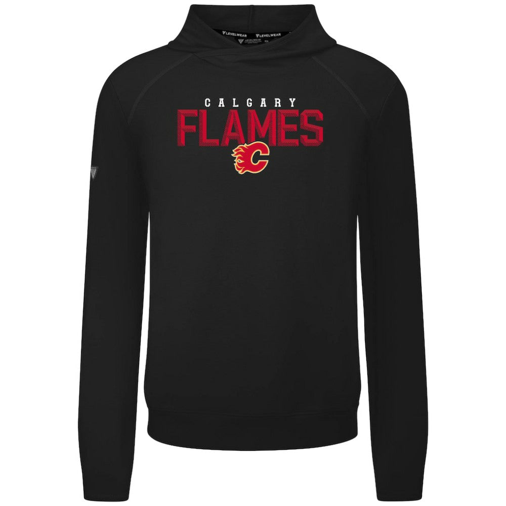 Calgary Flames Levelwear Mandate Carve Tri-Blend Pullover Hoodie - Black | NHL online
