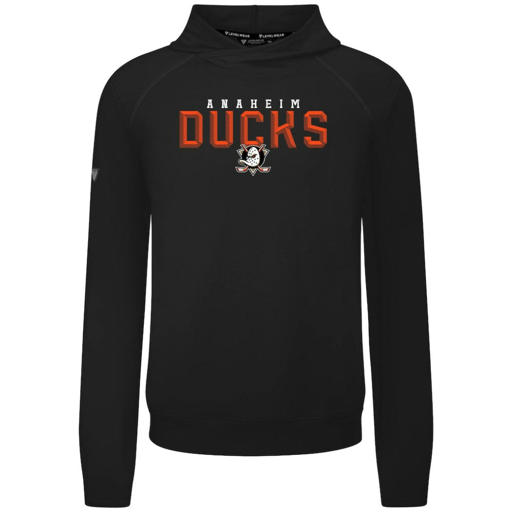 Anaheim Ducks Levelwear Mandate Carve Tri-Blend Pullover Hoodie - Black | NHL Lifestyle