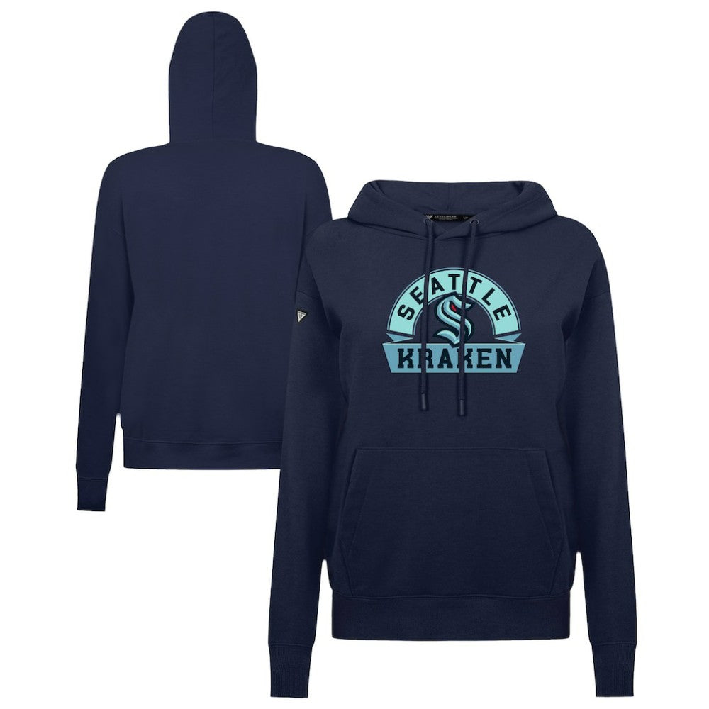 Seattle Kraken Levelwear Women's Adorn Banner Arch Pullover Hoodie - Navy | NHL discount