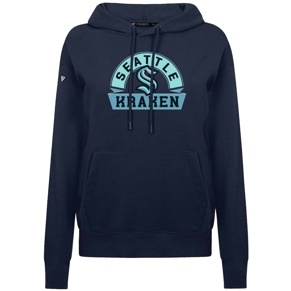 Seattle Kraken Levelwear Women's Adorn Banner Arch Pullover Hoodie - Navy | NHL discount