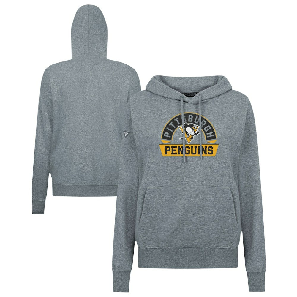 Pittsburgh Penguins Levelwear Women's Adorn Banner Arch Pullover Hoodie - Gray | NHL online
