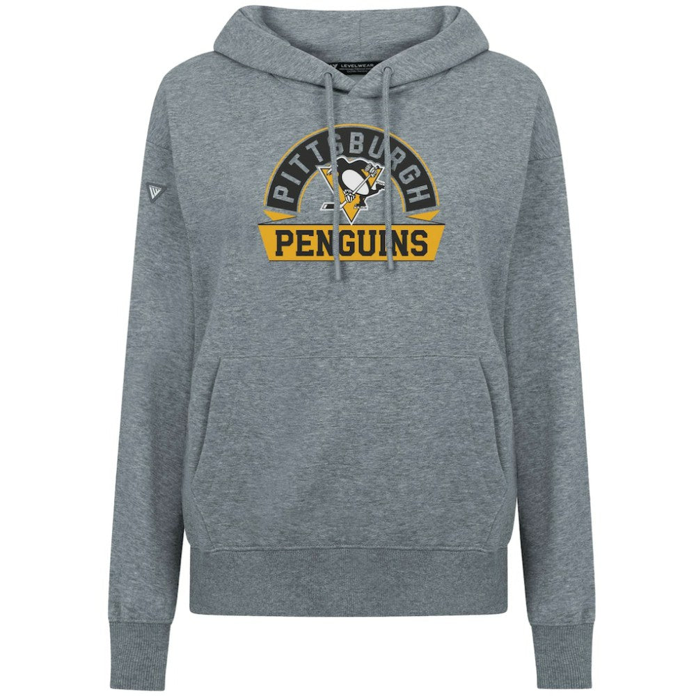 Pittsburgh Penguins Levelwear Women's Adorn Banner Arch Pullover Hoodie - Gray | NHL online