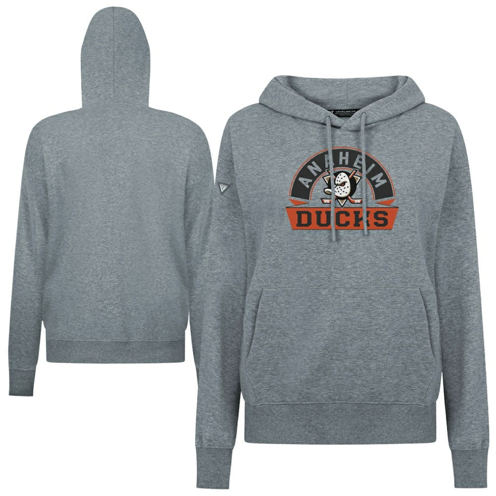 Anaheim Ducks Levelwear Women's Adorn Banner Arch Pullover Hoodie - Gray | NHL sale
