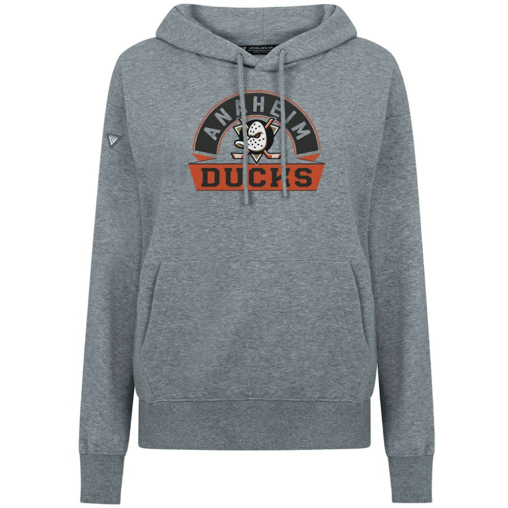 Anaheim Ducks Levelwear Women's Adorn Banner Arch Pullover Hoodie - Gray | NHL sale