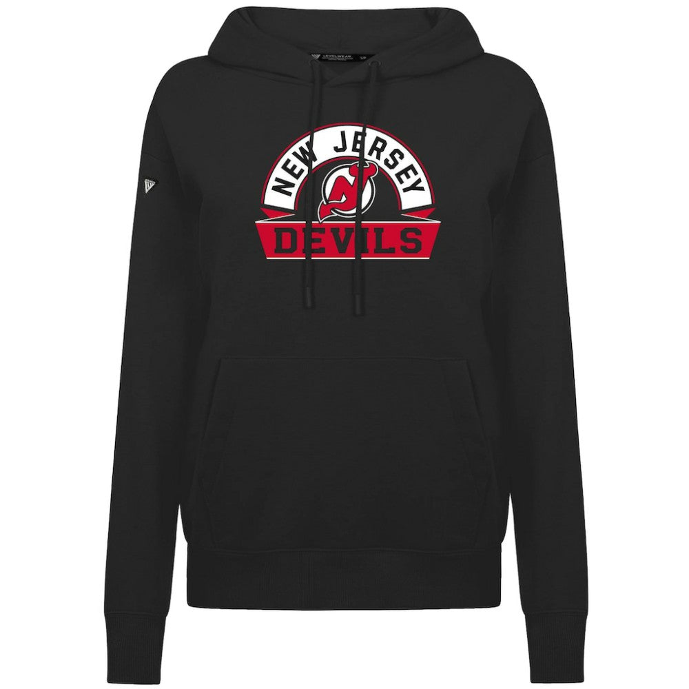 New Jersey Devils Levelwear Women's Adorn Banner Arch Pullover Hoodie - Black | NHL sale