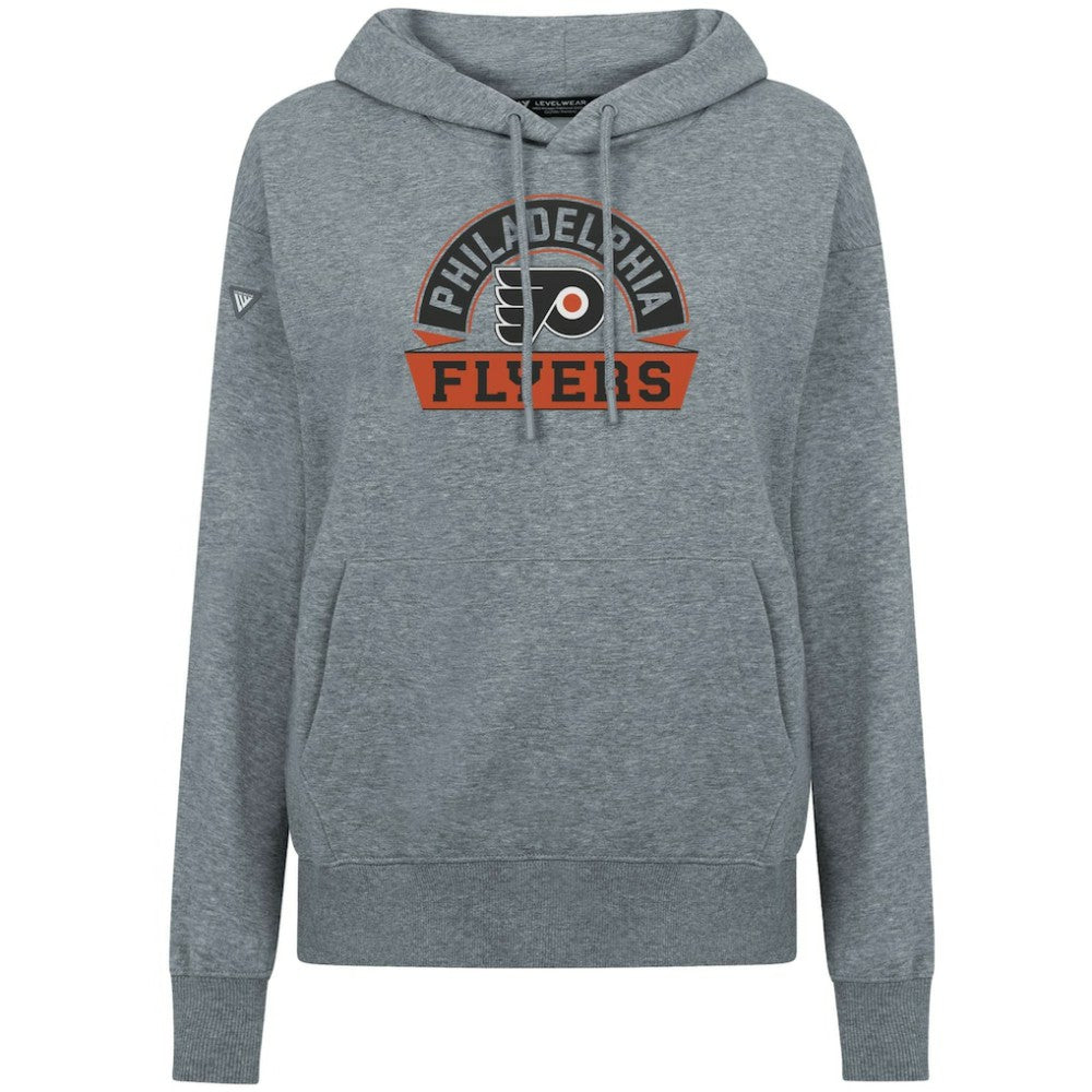 Philadelphia Flyers Levelwear Women's Adorn Banner Arch Pullover Hoodie - Gray | NHL near me