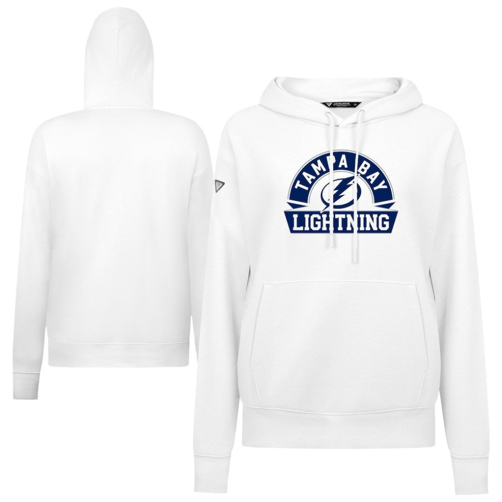 Tampa Bay Lightning Levelwear Women's Adorn Banner Arch Pullover Hoodie - White | NHL Lifestyle