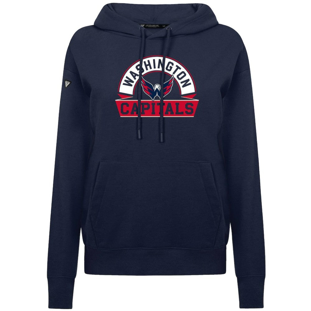 Washington Capitals Levelwear Women's Adorn Banner Arch Pullover Hoodie - Navy | NHL on sale