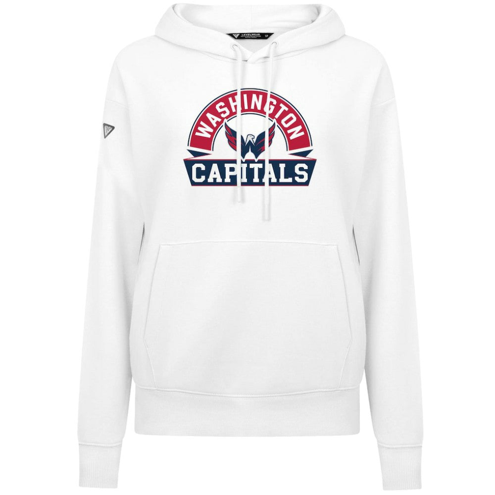 Washington Capitals Levelwear Women's Adorn Banner Arch Pullover Hoodie - White | NHL online