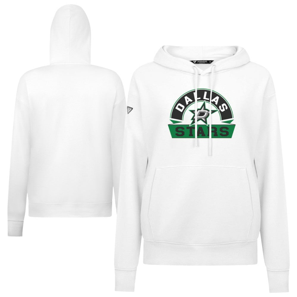 Dallas Stars Levelwear Women's Adorn Banner Arch Pullover Hoodie - White | NHL Clearance