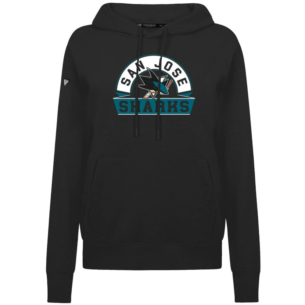 San Jose Sharks Levelwear Women's Adorn Banner Arch Pullover Hoodie - Black | NHL sale