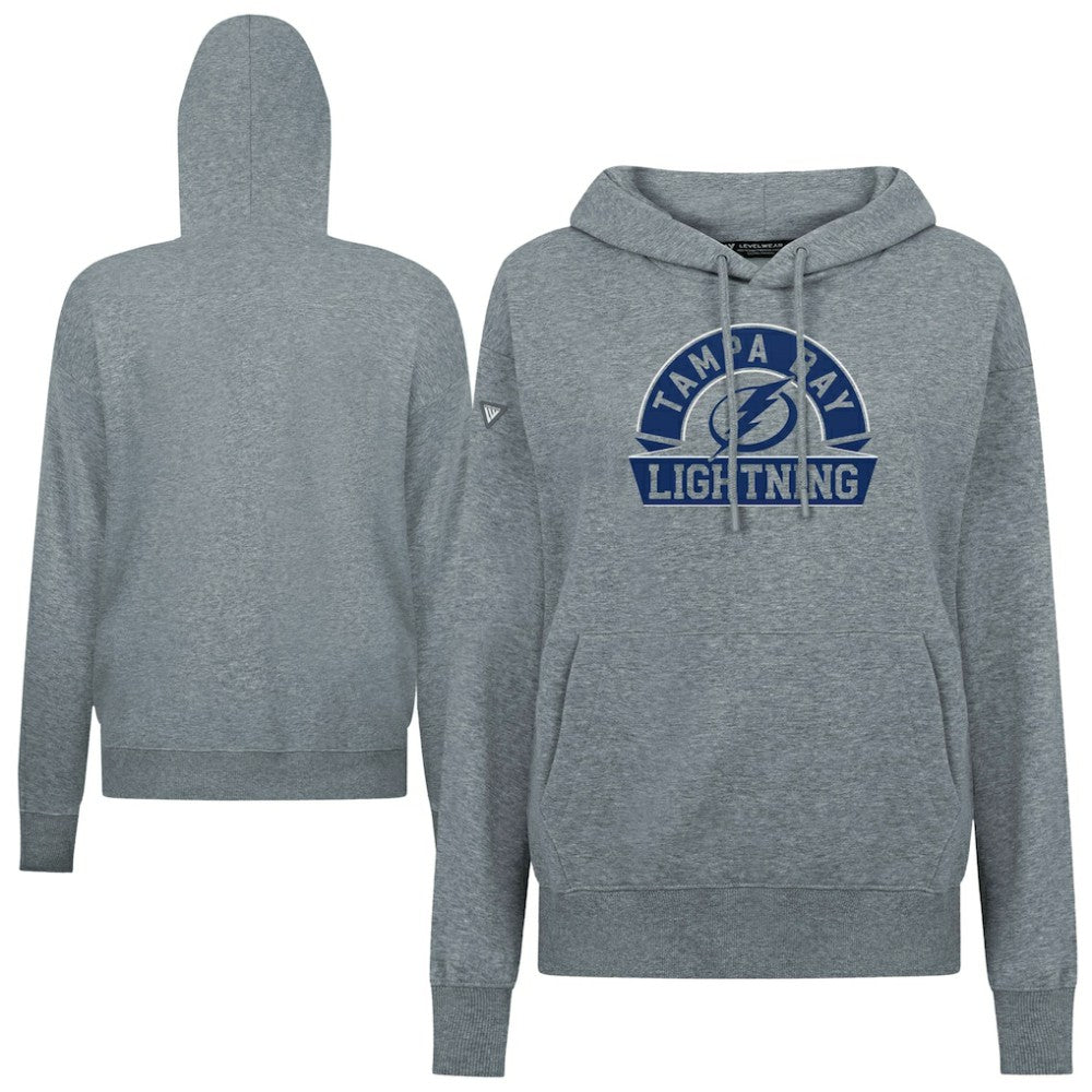 Tampa Bay Lightning Levelwear Women's Adorn Banner Arch Pullover Hoodie - Gray | NHL Lifestyle