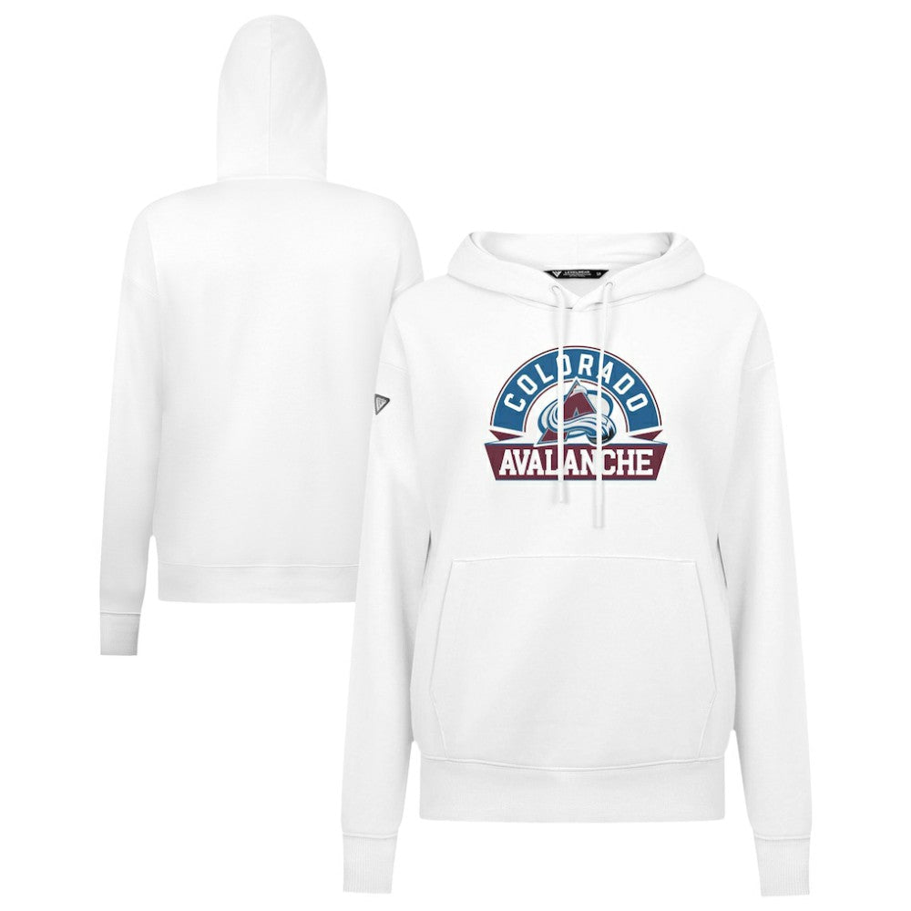 Colorado Avalanche Levelwear Women's Adorn Banner Arch Pullover Hoodie - White | NHL on sale