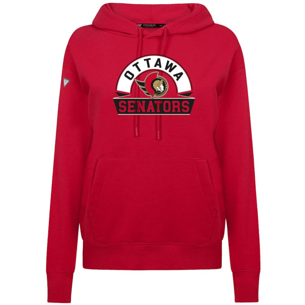 Ottawa Senators Levelwear Women's Adorn Banner Arch Pullover Hoodie - Red | NHL near me