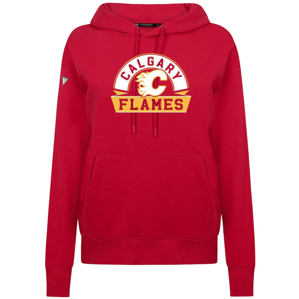 Calgary Flames Levelwear Women's Adorn Banner Arch Pullover Hoodie - Red | NHL sale