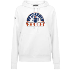 Edmonton Oilers Levelwear Women's Adorn Banner Arch Pullover Hoodie - White | NHL on sale