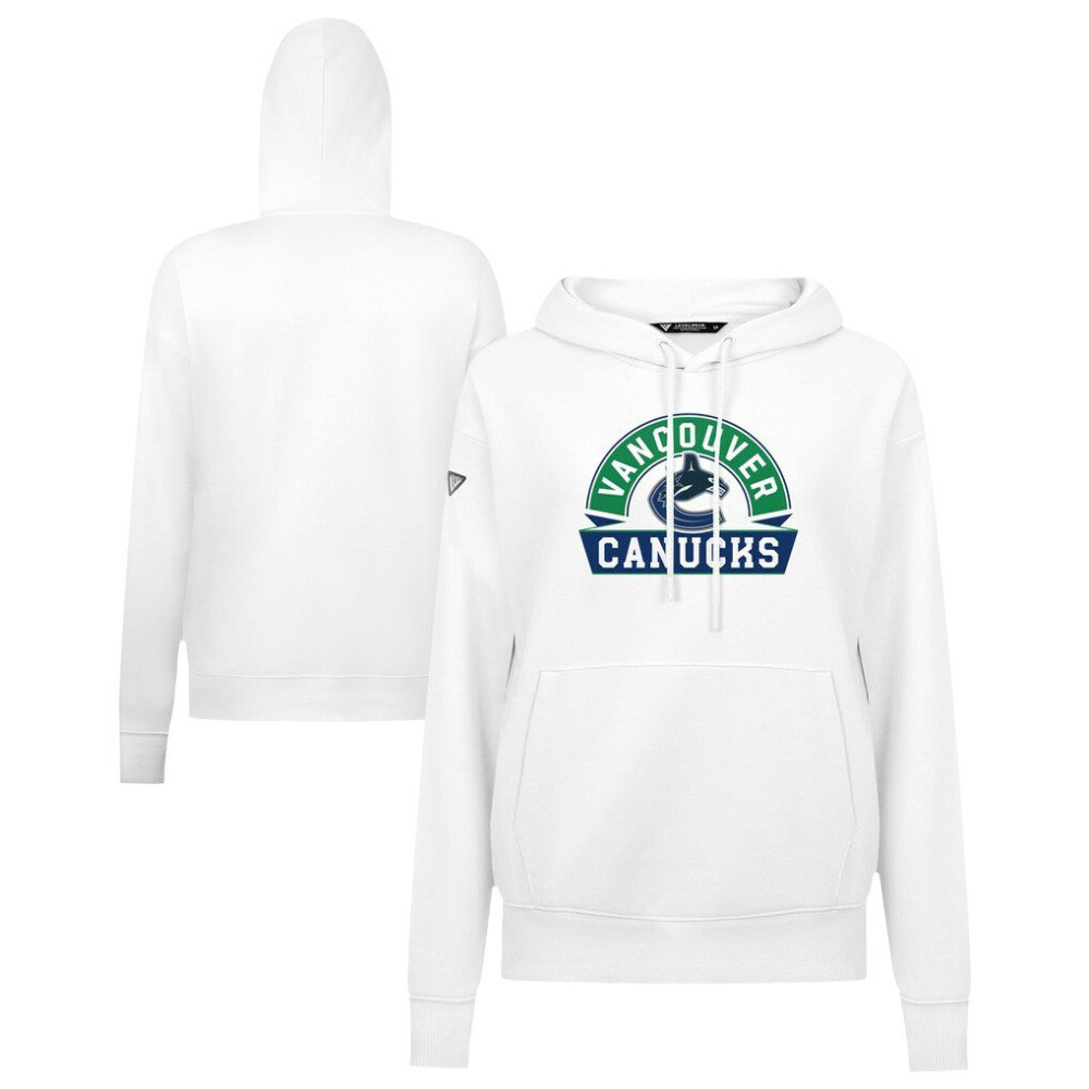Vancouver Canucks Levelwear Women's Adorn Banner Arch Pullover Hoodie - White | NHL near me