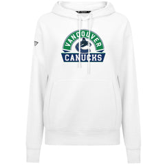 Vancouver Canucks Levelwear Women's Adorn Banner Arch Pullover Hoodie - White | NHL near me