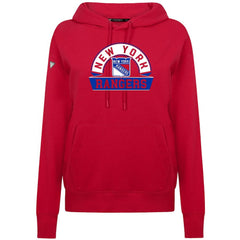 New York Rangers Levelwear Women's Adorn Banner Arch Pullover Hoodie - Red | NHL on sale