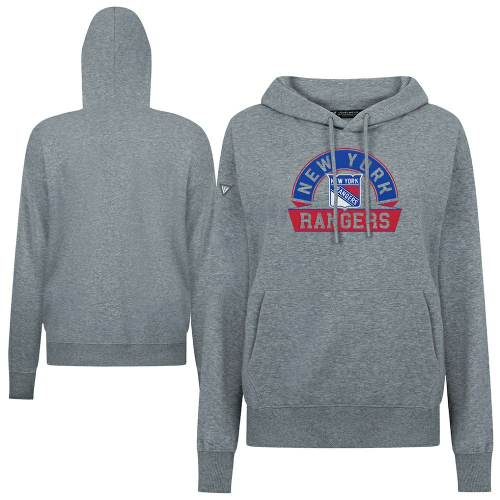 New York Rangers Levelwear Women's Adorn Banner Arch Pullover Hoodie - Gray | NHL online