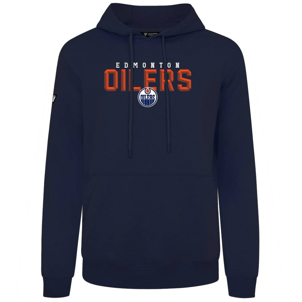 Edmonton Oilers Levelwear Podium Carve Pullover Hoodie - Navy | NHL Lifestyle