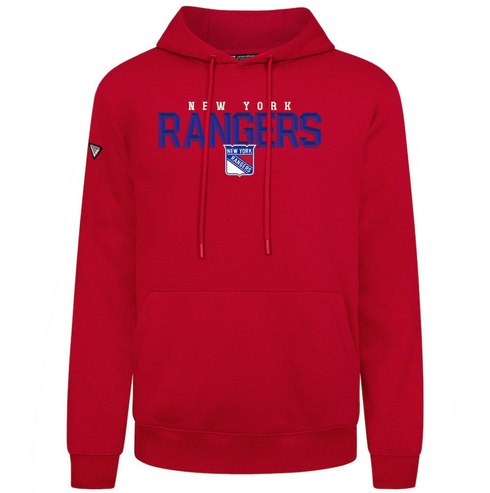 New York Rangers Levelwear Podium Carve Pullover Hoodie - Red | NHL Lifestyle