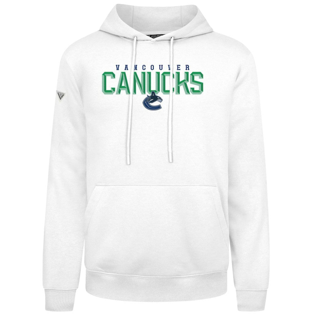 Vancouver Canucks Levelwear Podium Carve Pullover Hoodie - White | NHL Clearance