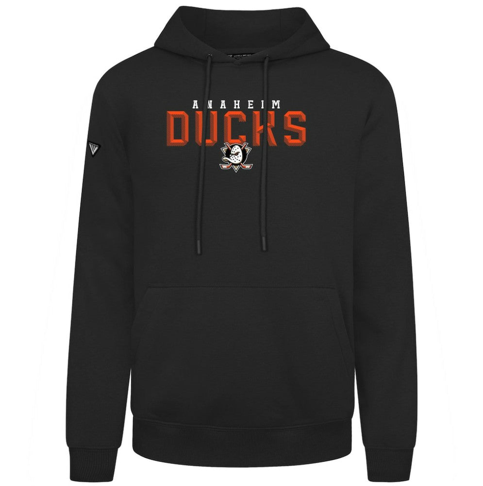 Anaheim Ducks Levelwear Podium Carve Pullover Hoodie - Black | NHL near me