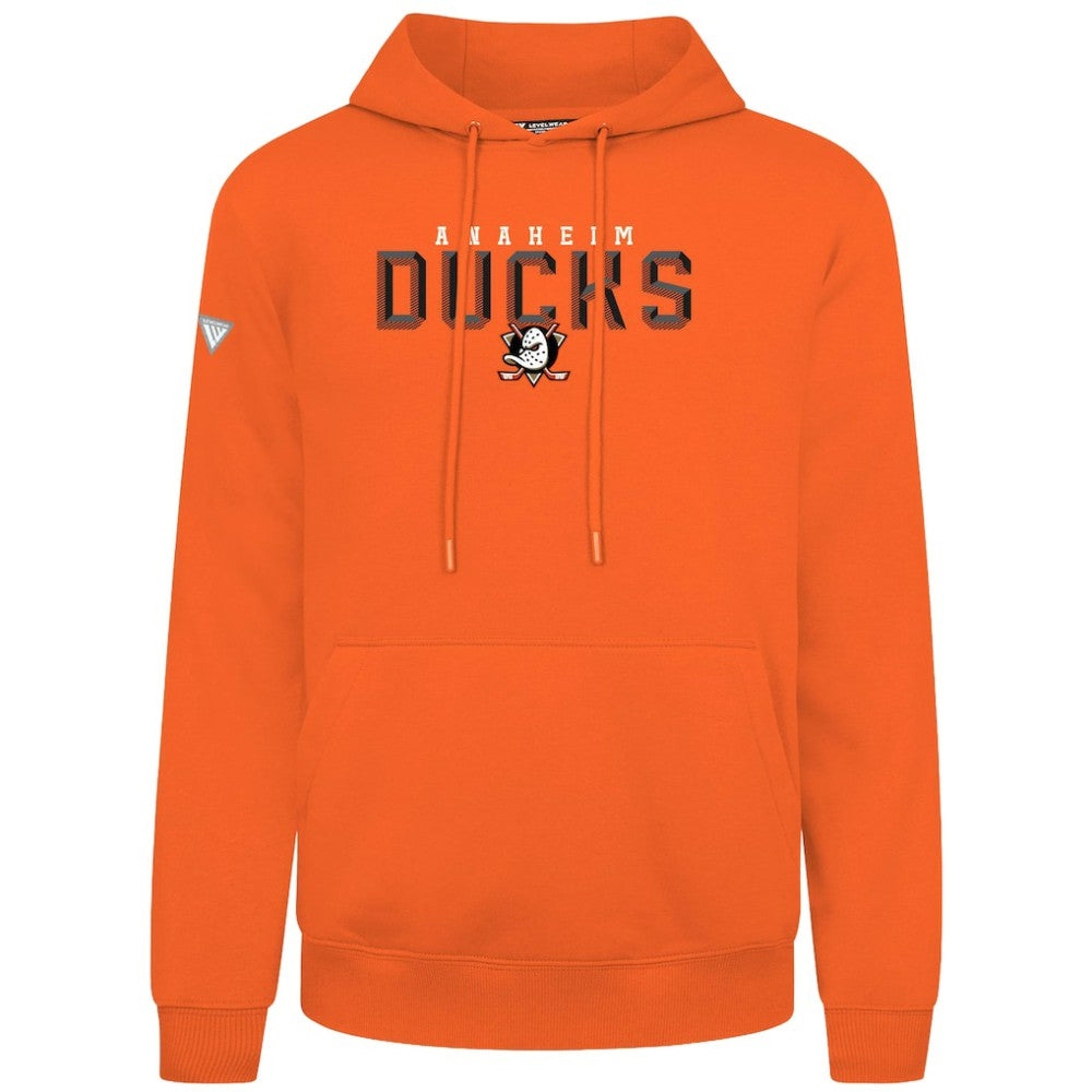 Anaheim Ducks Levelwear Podium Carve Pullover Hoodie - Orange | NHL Lifestyle