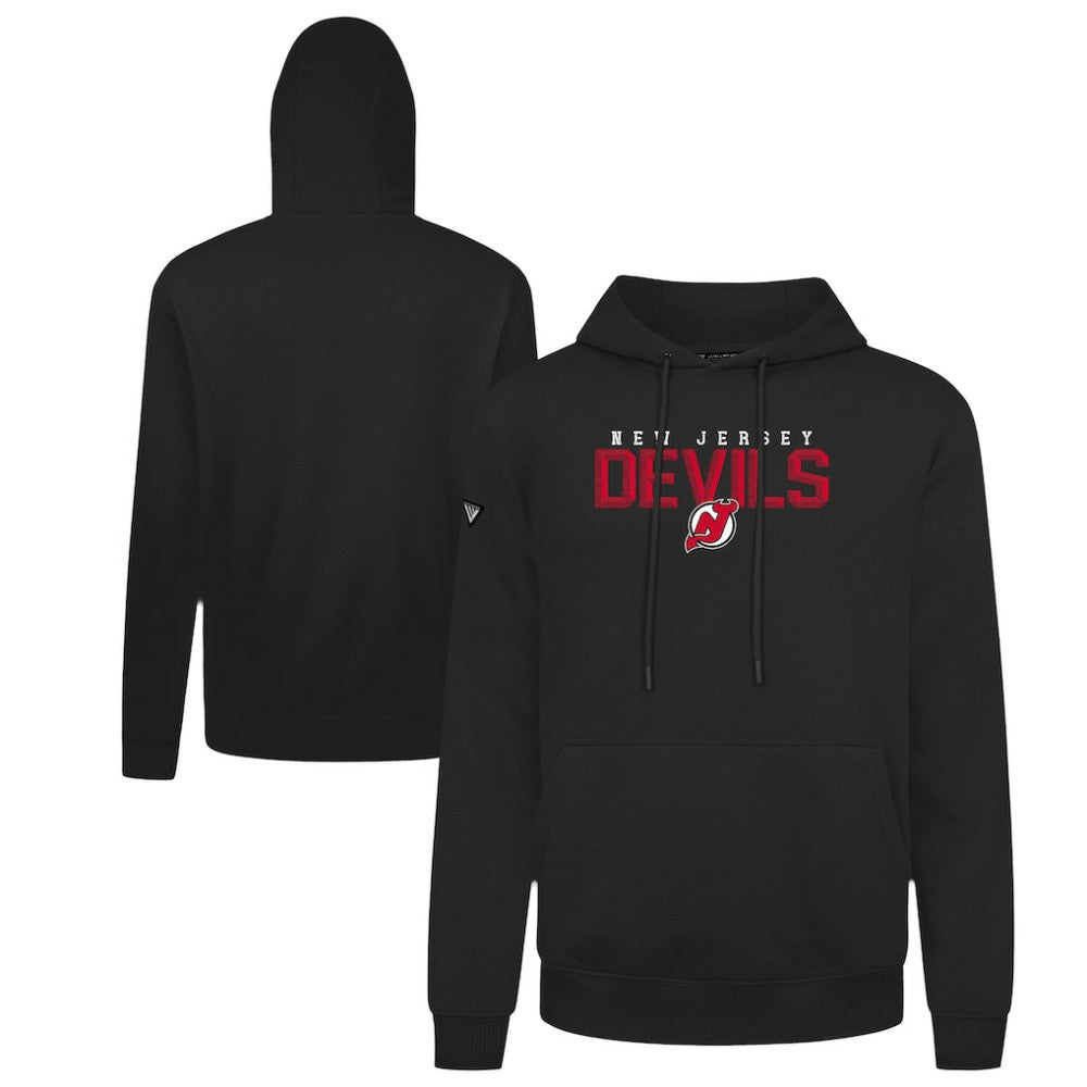 New Jersey Devils Levelwear Podium Carve Pullover Hoodie - Black | NHL Lifestyle