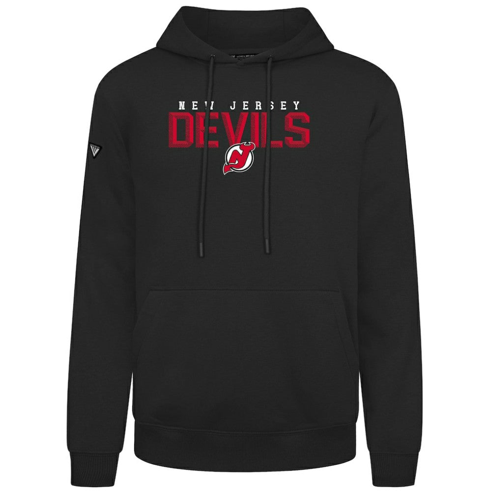 New Jersey Devils Levelwear Podium Carve Pullover Hoodie - Black | NHL Lifestyle