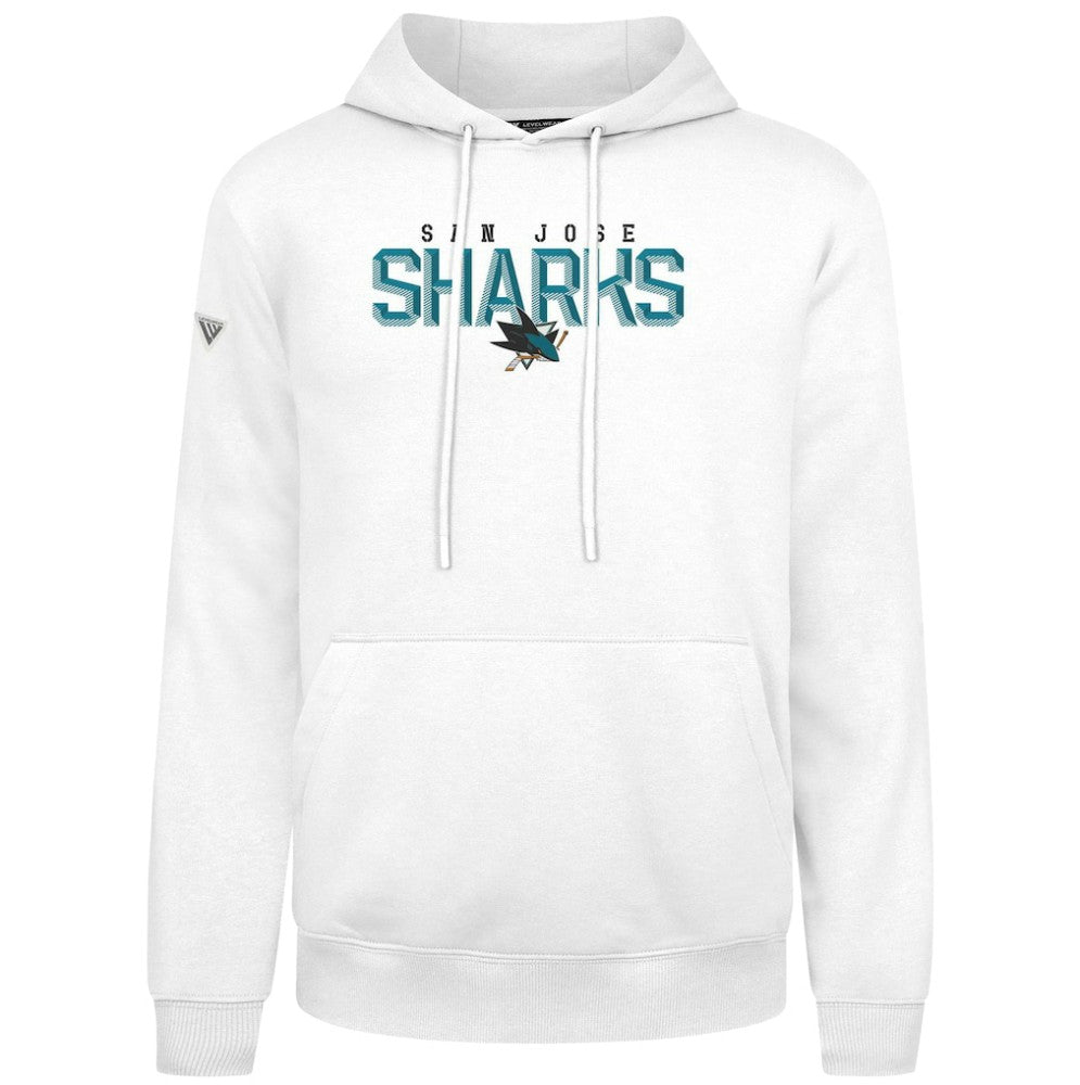 San Jose Sharks Levelwear Podium Carve Pullover Hoodie - White | NHL Clearance