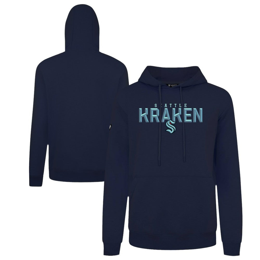 Seattle Kraken Levelwear Podium Carve Pullover Hoodie - Navy | NHL Clearance