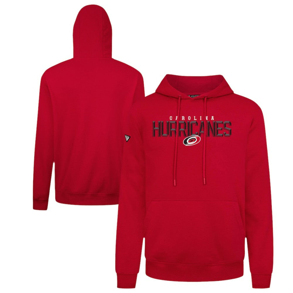 Carolina Hurricanes Levelwear Podium Carve Pullover Hoodie - Red | NHL Clearance