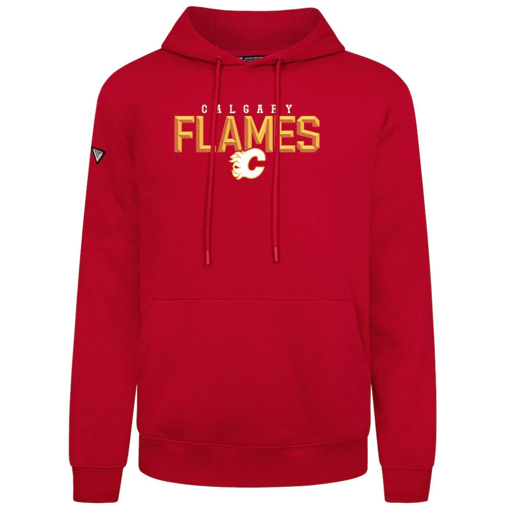 Calgary Flames Levelwear Podium Carve Pullover Hoodie - Red | NHL Clearance