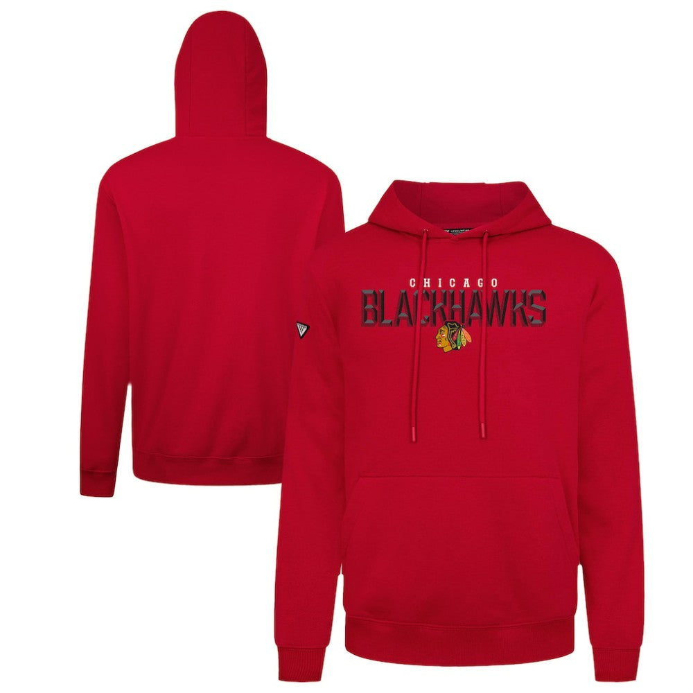 Chicago Blackhawks Levelwear Podium Carve Pullover Hoodie - Red | NHL sale