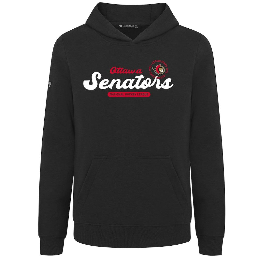 Ottawa Senators Levelwear Youth Podium Monument Pullover Hoodie - Black | NHL near me