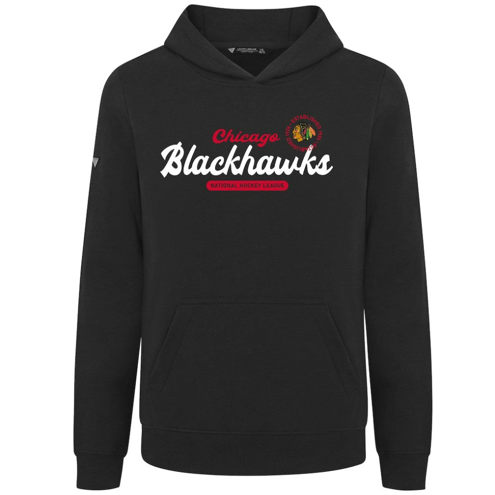 Chicago Blackhawks Levelwear Youth Podium Monument Pullover Hoodie - Black | NHL online