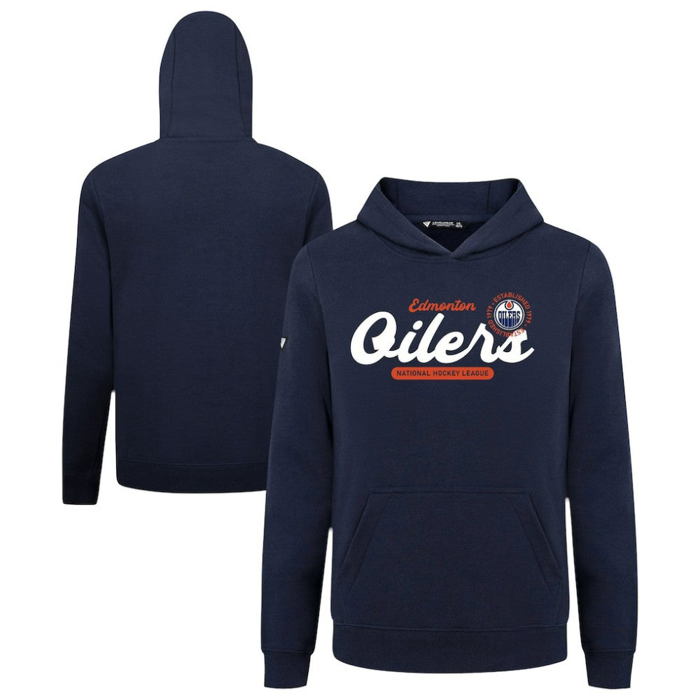 Edmonton Oilers Levelwear Youth Podium Monument Pullover Hoodie - Navy | NHL on sale