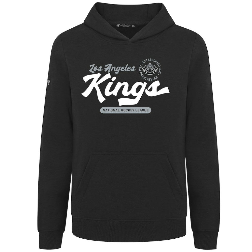 Los Angeles Kings Levelwear Youth Podium Monument Pullover Hoodie - Black | NHL Lifestyle