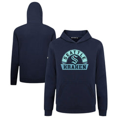 Seattle Kraken Levelwear Youth Podium Banner Arch Pullover Hoodie - Navy | NHL Clearance