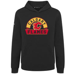 Calgary Flames Levelwear Youth Podium Banner Arch Pullover Hoodie - Black | NHL discount