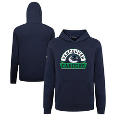 Vancouver Canucks Levelwear Youth Podium Banner Arch Pullover Hoodie - Navy | NHL Clearance