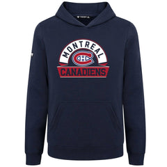 Montreal Canadiens Levelwear Youth Podium Banner Arch Pullover Hoodie - Navy | NHL near me